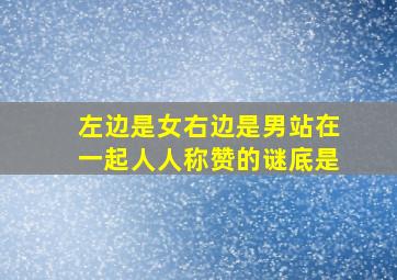 左边是女右边是男站在一起人人称赞的谜底是