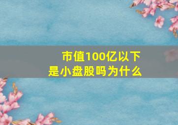 市值100亿以下是小盘股吗为什么