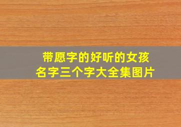 带愿字的好听的女孩名字三个字大全集图片