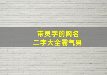 带灵字的网名二字大全霸气男