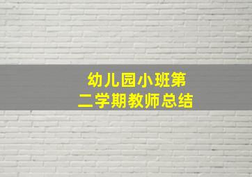 幼儿园小班第二学期教师总结