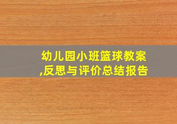 幼儿园小班篮球教案,反思与评价总结报告