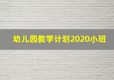 幼儿园教学计划2020小班