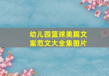 幼儿园篮球美篇文案范文大全集图片