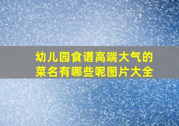 幼儿园食谱高端大气的菜名有哪些呢图片大全