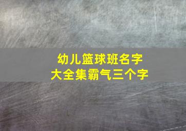 幼儿篮球班名字大全集霸气三个字