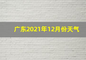 广东2021年12月份天气