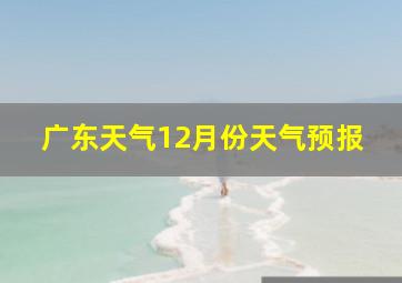 广东天气12月份天气预报