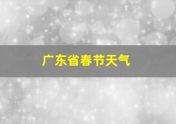 广东省春节天气