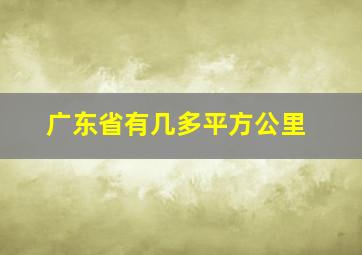 广东省有几多平方公里