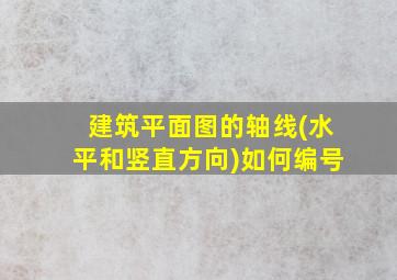 建筑平面图的轴线(水平和竖直方向)如何编号