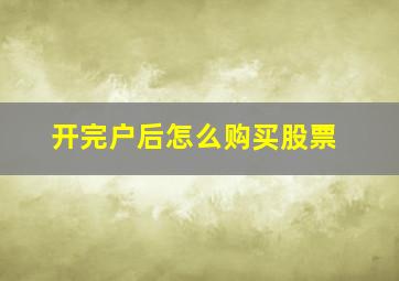 开完户后怎么购买股票