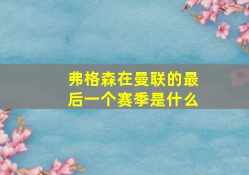 弗格森在曼联的最后一个赛季是什么