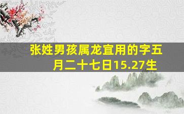 张姓男孩属龙宜用的字五月二十七日15.27生