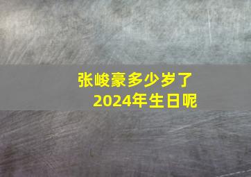 张峻豪多少岁了2024年生日呢