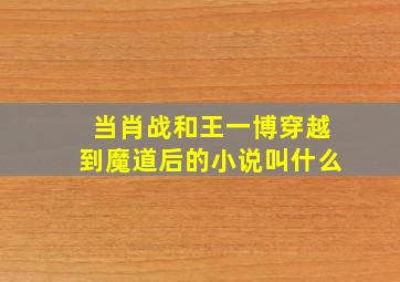 当肖战和王一博穿越到魔道后的小说叫什么