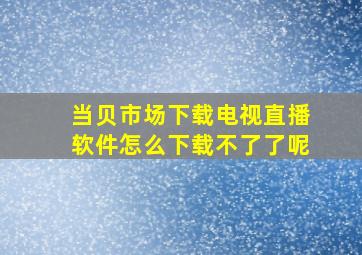 当贝市场下载电视直播软件怎么下载不了了呢