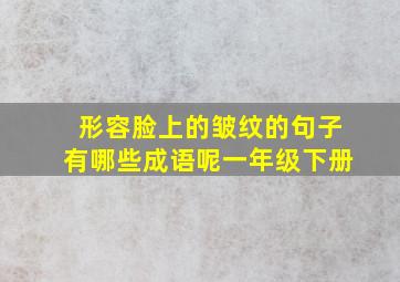 形容脸上的皱纹的句子有哪些成语呢一年级下册