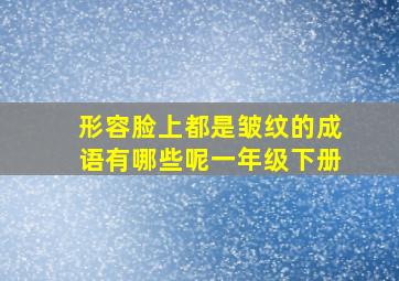 形容脸上都是皱纹的成语有哪些呢一年级下册