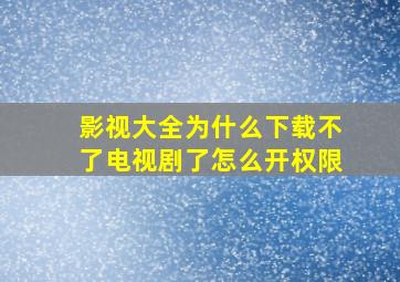 影视大全为什么下载不了电视剧了怎么开权限