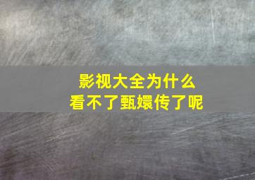 影视大全为什么看不了甄嬛传了呢