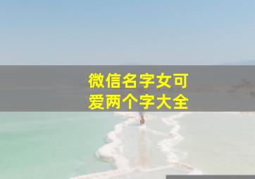 微信名字女可爱两个字大全