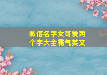 微信名字女可爱两个字大全霸气英文