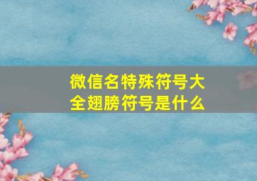 微信名特殊符号大全翅膀符号是什么