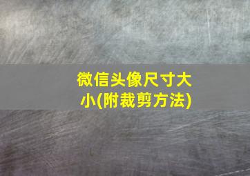 微信头像尺寸大小(附裁剪方法)