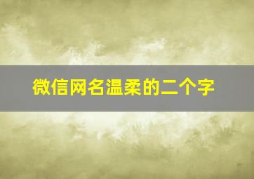 微信网名温柔的二个字