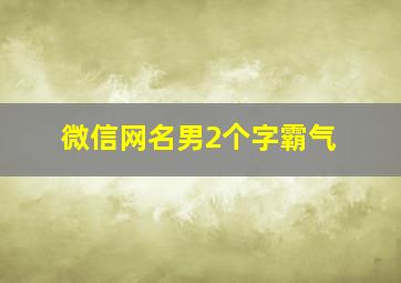 微信网名男2个字霸气