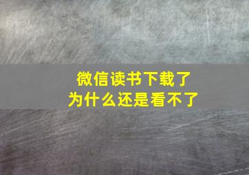 微信读书下载了为什么还是看不了