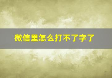 微信里怎么打不了字了