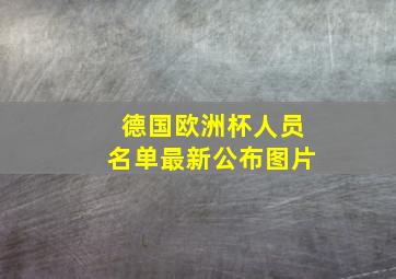 德国欧洲杯人员名单最新公布图片