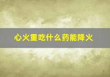 心火重吃什么药能降火