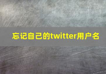 忘记自己的twitter用户名