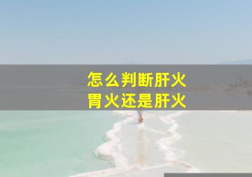 怎么判断肝火胃火还是肝火