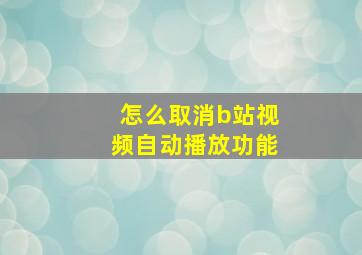 怎么取消b站视频自动播放功能