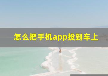 怎么把手机app投到车上