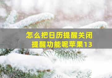 怎么把日历提醒关闭提醒功能呢苹果13