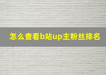 怎么查看b站up主粉丝排名