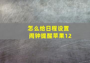 怎么给日程设置闹钟提醒苹果12