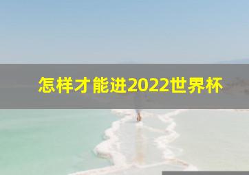 怎样才能进2022世界杯