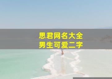 思君网名大全男生可爱二字