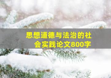 思想道德与法治的社会实践论文800字