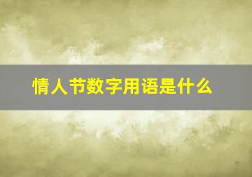 情人节数字用语是什么