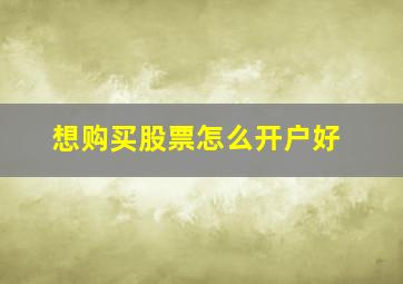 想购买股票怎么开户好