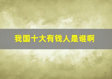 我国十大有钱人是谁啊