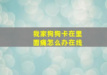 我家狗狗卡在里面痛怎么办在线