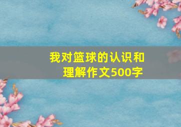 我对篮球的认识和理解作文500字